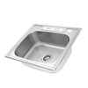 Nantucket Sinks 25In. Small Rectangle Single Bowl Self Rimming Stainless Steel Drop In Kitchen Sink, 18 ga. NS2522-8